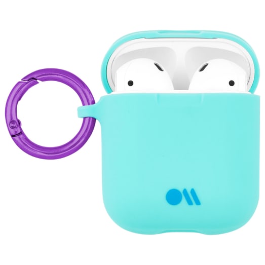 Case-Mate Neon Case - For Apple Air Pods - Blue (CM039234), Wireless charging compatible, Lightening port access, shock absorbent material