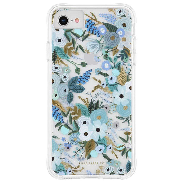 Case-Mate Apple iPhone SE (3rd & 2nd gen) and iPhone 8/7 Rifle Paper Co. Case - Garden Party Blue (CM042582), Wireless Charging Compatible