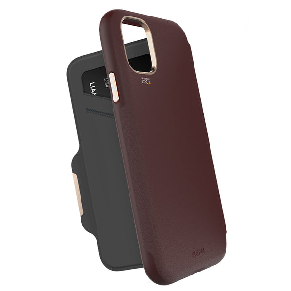 EFM Monaco Wallet Case for Apple iPhone 11 Pro - Mulberry (EFCFLAE170MUL), 6m Military Standard Drop Tested, 2 Convenient card/cash pockets