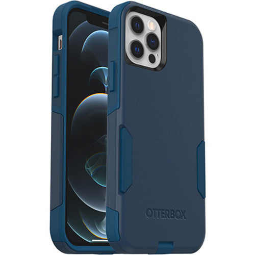 OtterBox Apple iPhone 12 / iPhone 12 Pro Commuter Series Antimicrobial Case - Bespoke Way (Blue) (77-65406), 3X Military Standard Drop Protection