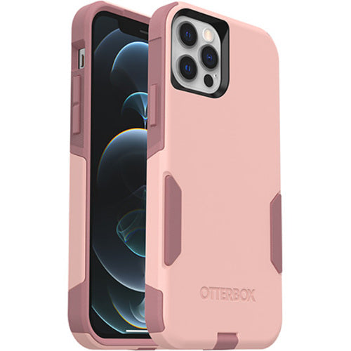 OtterBox Apple iPhone 12 / iPhone 12 Pro Commuter Series Antimicrobial Case - Ballet Way (Pink) (77-65407), 3X Military Standard Drop Protection