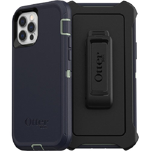 OtterBox Apple iPhone 12 / iPhone 12 Pro Defender Series Case - Varsity Blues (Sage/Blue) (77-65402), 4X Military Standard Drop Protection