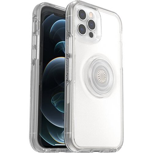 OtterBox Apple iPhone 12/12 Pro Otter + Pop Symmetry Series Clear Case - Clear Pop (77-65771), 3X Military Standard Drop Protection, Slim design