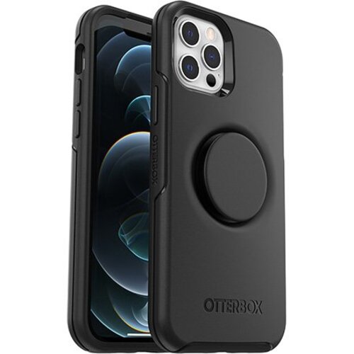 OtterBox Apple iPhone 12/12 Pro Otter + Pop Symmetry Series Case - Black (77-65436), 3X Military Standard Drop Protection, Durable Protection