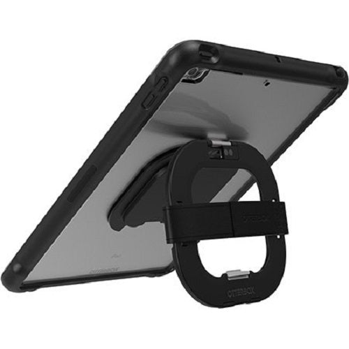 EOL OtterBox UnlimitEd Apple iPad (10.2') (9th/8th/7th Gen) Case with Kickstand & Hand Strap+Screen Protector-Black Crystal (77-80882), Pen Holder