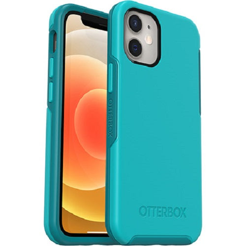 OtterBox Apple iPhone 12 Mini Symmetry Series Antimicrobial Case - Rock Candy Blue (77-65369), 3X Military Standard Drop Protection