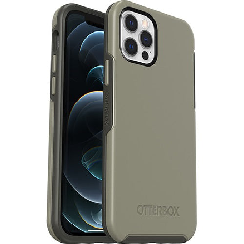 OtterBox Symmetry Apple iPhone 12 / iPhone 12 Pro Case Earl Grey (Neutral Green) (77-65415), Antimicrobial, 3X Military Standard Drop Protection