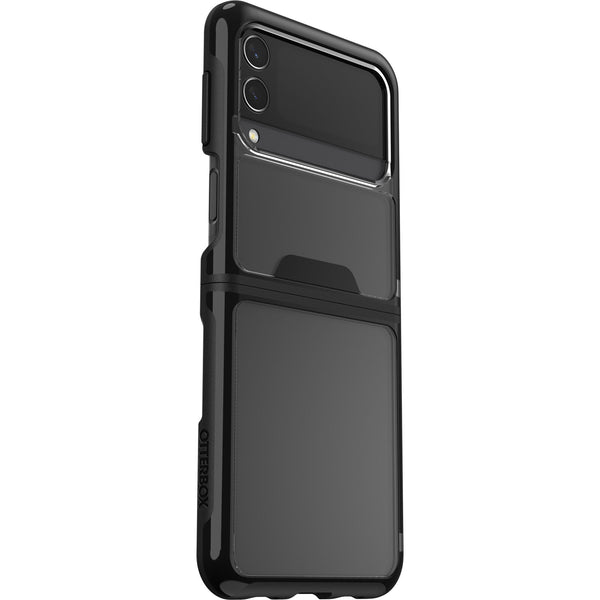 OtterBox Symmetry Flex Samsung Galaxy Z Flip3 5G (6.7') Case Black Crystal (Clear/Black) - (77-84199), Antimicrobial, DROP+ 2X Military Standard