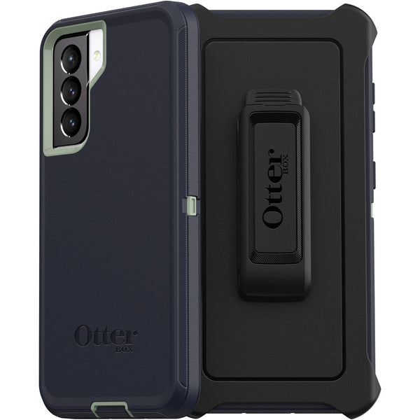 OtterBox Samsung Galaxy S21 5G (6.2') Defender Series Case - Varsity Blues (Sage/Blue) (77-81249), 4X Military Standard Drop Protection