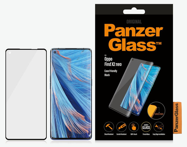 PanzerGlass OPPO Find X2 Neo / Find Reno3 Pro Screen Protector - Black (7064), AntiBacterial, Scratch Resistant, Shock Resistant, Curved Edges