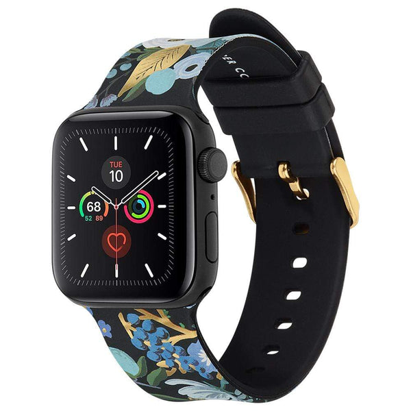 Case-Mate Rifle Paper Watch Band 42-44mm - For Apple Watch Series 1/2/3/4/5/6/SE - Garden Party Blue (RP045036), Wireless Charging Compatible