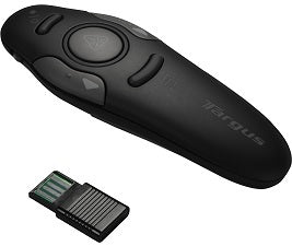 Targus Wireless Presenter with Laser Pointer - Present RF Connection/Long Range 2.4 Ghz/ Ergonomic Design/ Soft Touch Material for Presentation (L)