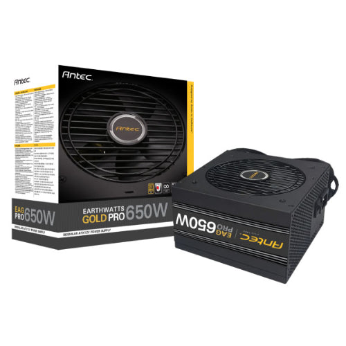 Antec EA PRO 650w 80+ Gold, Semi-Modular, 1x EPS 8PIN, 120mm Silence Fan, Japanese Caps, ATX Power Supply, PSU, 7 Years Warranty (LS)