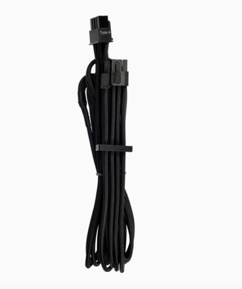 Corsair Premium Individually Sleeved PCIe Cables (Single Connector) Type 4 Gen 4 – Black