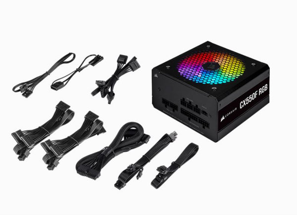 Corsair 550W CX550F RGB 80+ Bronze, Fully Modular, 120mm FAN, ICUE, Black ATX Power Supply, PSU, MS Standby, 5 Years Warranty (LS)