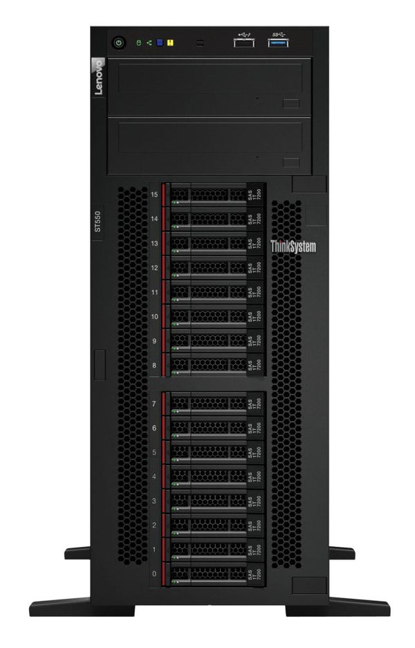 LENOVO ThinkSystem ST550, 1xIntel Xeon Silver 4210 10C 2.2GHz 85W, SFF, 1x32GB 2Rx4, ThinkSystem RAID 9350-8i 2GB Flash PCIe 12Gb Adapter, 1x750W, XCC