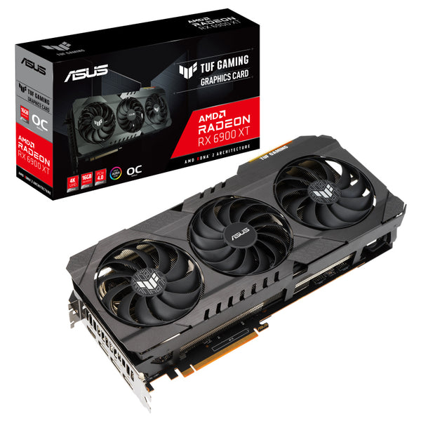 ASUS AMD Radeon TUF-RX6900XT-O16G-GAMING RX 6900 XT OC Video Card, 16GB GDDR6, PCI-E 4.0, Up to 2340 MHz Boost/2105 Mhz Game Clock, 1x HDMI, 3x DP