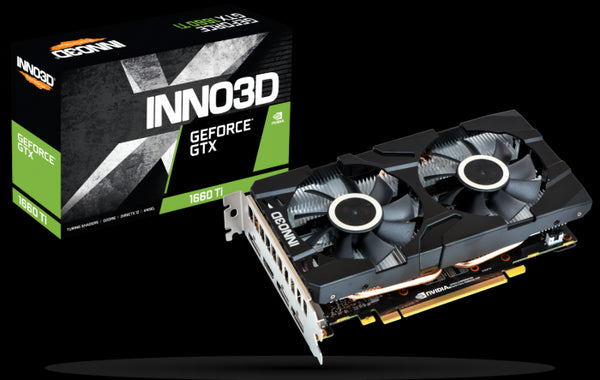 INNO3D nVidia GTX 1660 Ti Twin X2 Video Card 6GB, GDDR6, 1770/1500 MHz, PICE 3.0x16, HDMI 2.0b, DP 1.4, 1YR WTY, Retail Pack