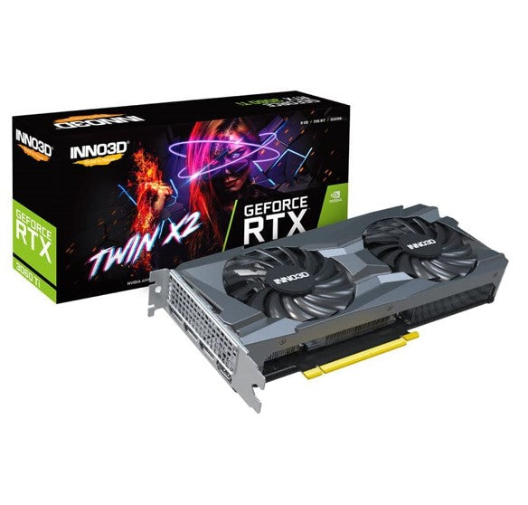 INNO3D nVidia GeForce RTX 3060 Ti GPU Twin X2 LHR 8GB GDDR6,1665 Clock,RAM 14Gbps,3xDP+HDMI