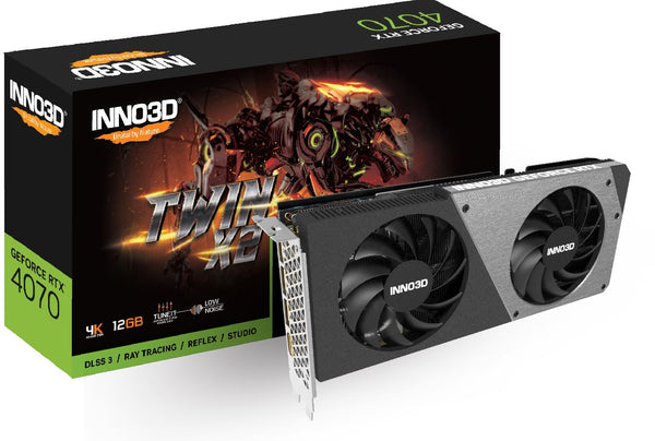 INNO3D nVidia GeForce RTX 4070 TWIN X2 (2475MHz/ 21Gbps) / 12GB GDDR6X / 192-bit / 3xDP+HDMI / VA52N /GA1048852 250x118x42mm (4070)