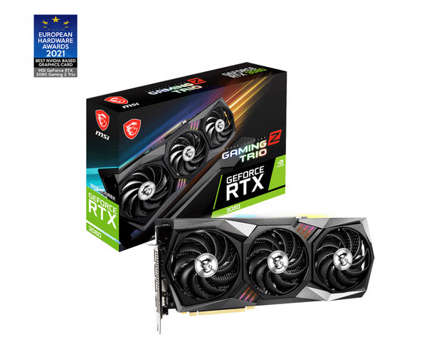 MSI nVidia Geforce RTX 3080 GAMING Z TRIO rev 2.0 10G LHR Video Card, PCI-E 4.0, 1830 MHz Boost Clock, 3x DIsplayPort 1.4a, 1x HDMI 2.1,