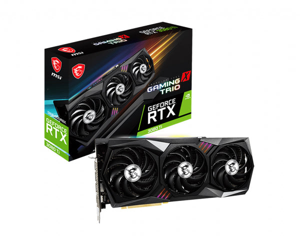 MSI nVidia Geforce RTX 3080 Ti GAMING X TRIO 12GB Video Card, PCI-E 4.0, 1770 MHz Boost Clock, 3x DisplayPort 1.4a, 1x HDMI 2.1