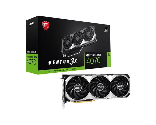 MSI nVidia GeForce RTX 4070 VENTUS 3X 12G Video Card  2475 MHz Boost Clock, 12GB GDDR6X,DisplayPort x 3 (v1.4a),HDMI x 1