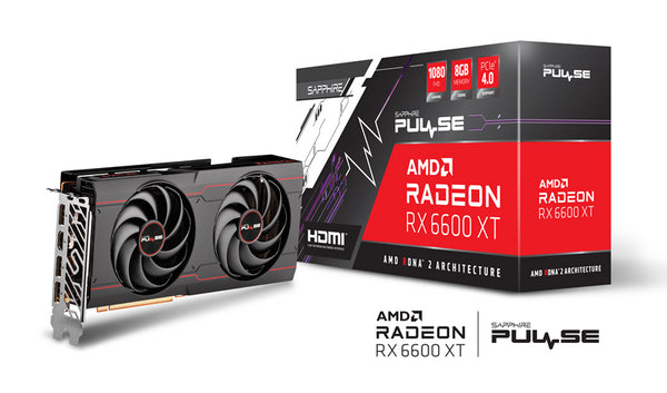 SAPPHIRE PULSE AMD RADEON RX 6600 XT GAMING 8GB Video Card, GDDR6 16 Gbps Effective, PCI-E 4.0, 2593 MHz Boost, 1x HDMI, 3x DP, 2048 SP, RDNA2